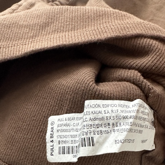 Pull & Bear Stretchy Long Sleeve Brown Crop Top Size Small - Picture 9 of 9